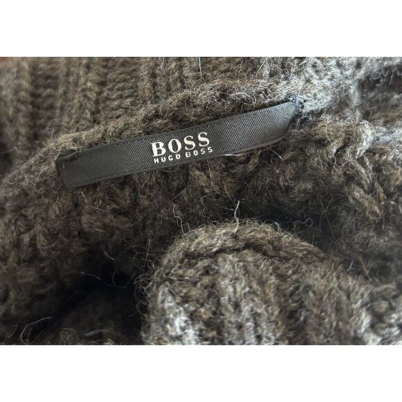 Hugo Boss Women’s Sweater Turtle Neck Brown Chunky Knit Tunic Sz M Cozycore Ski - Picture 5 of 5